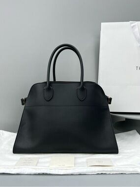 The Row Black Smooth Leather Satchel